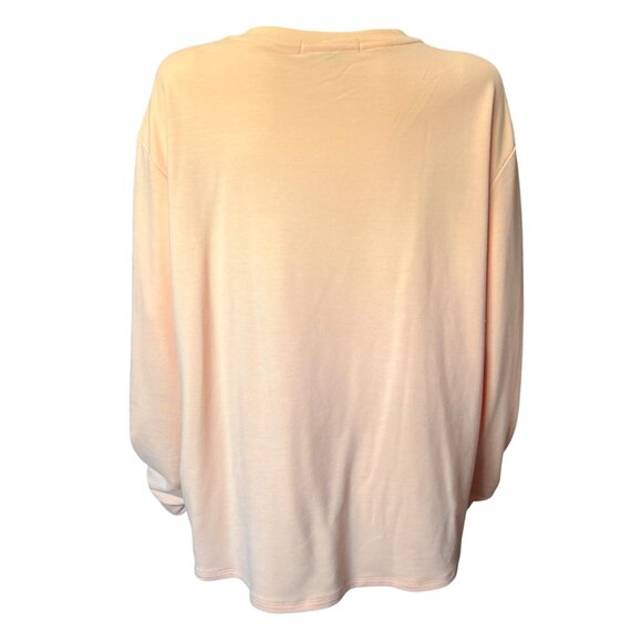 Thrive Société Peach Long-Sleeve Sweatshirt w/ Drawstring Hem Womens Size XL - Picture 2 of 7